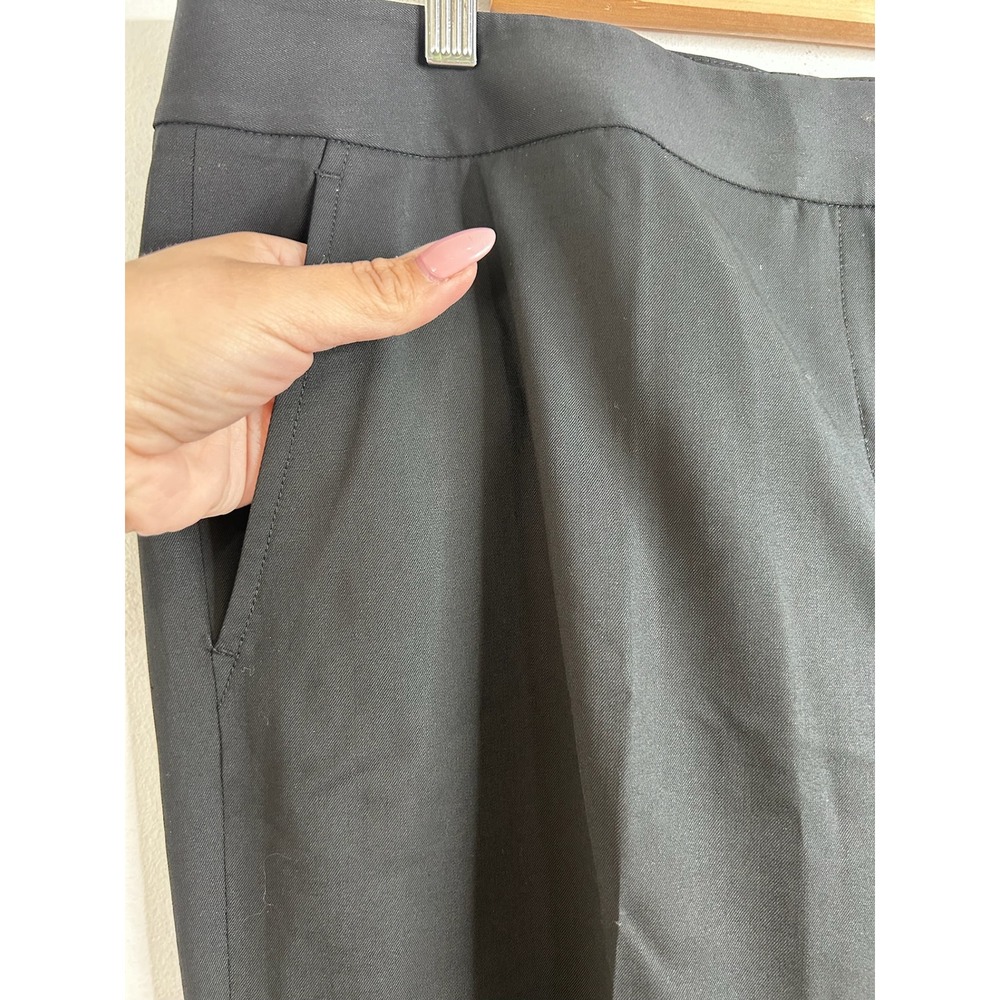 Lafayette 148 Black Virgin Wool Blend Straight Leg Dress Pants 14 Career Luxury - Picture 4 of 10
